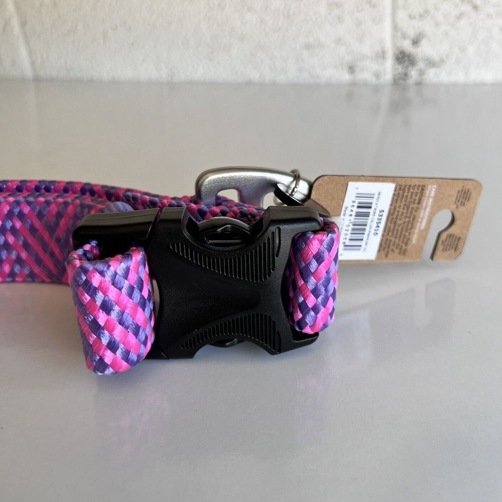 NWT XXL Paracord 20-32" Dog Puppy‎ Rope Collar Pink/Purple Arcadia Trail Durable - Picture 2 of 3
